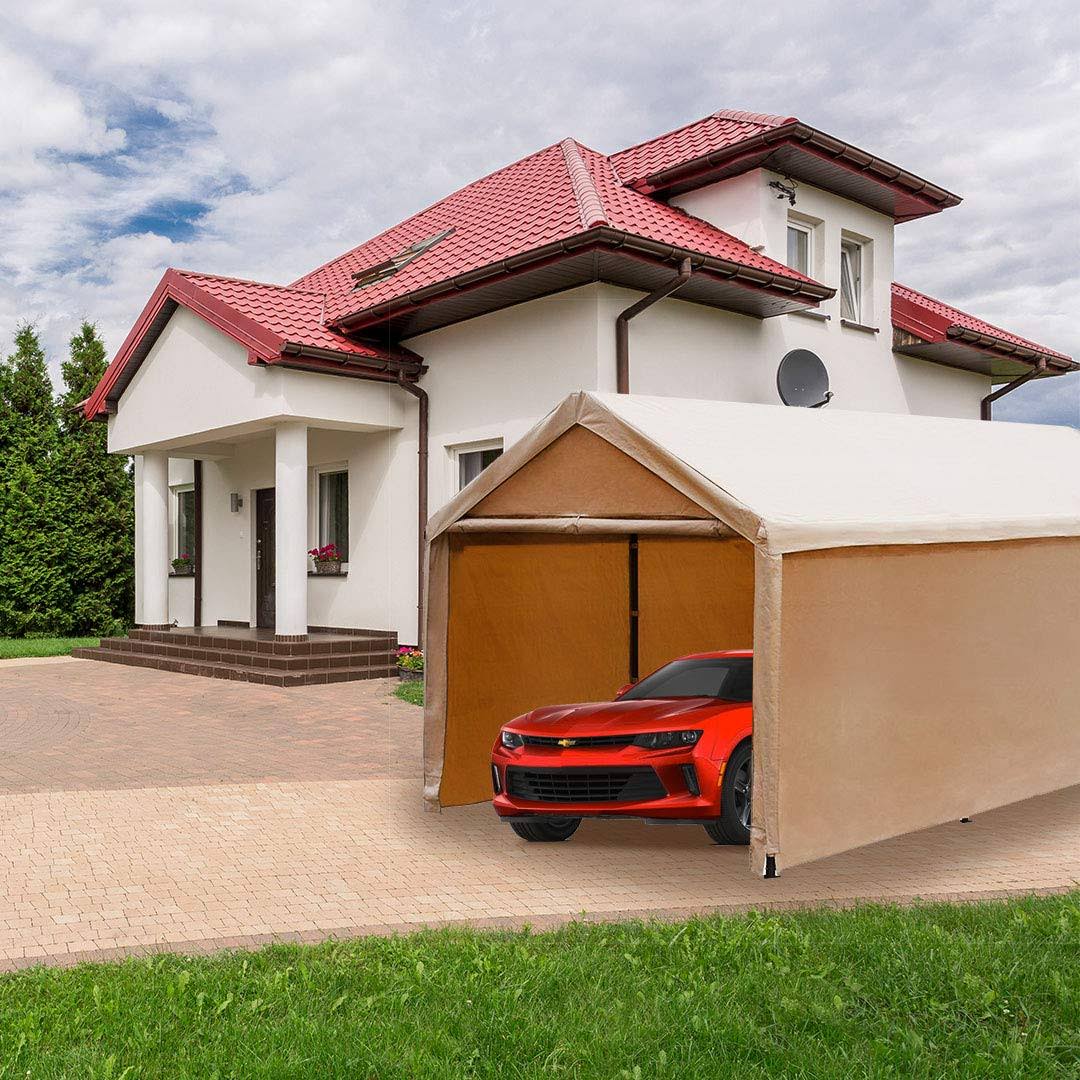 10 x 20 ft Heavy Duty Beige Carport Canopy S504