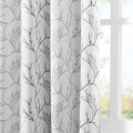 Brown Branch Print Thermal Insulated Curtain, 100Wx84L Inch, 1 Panel G40350