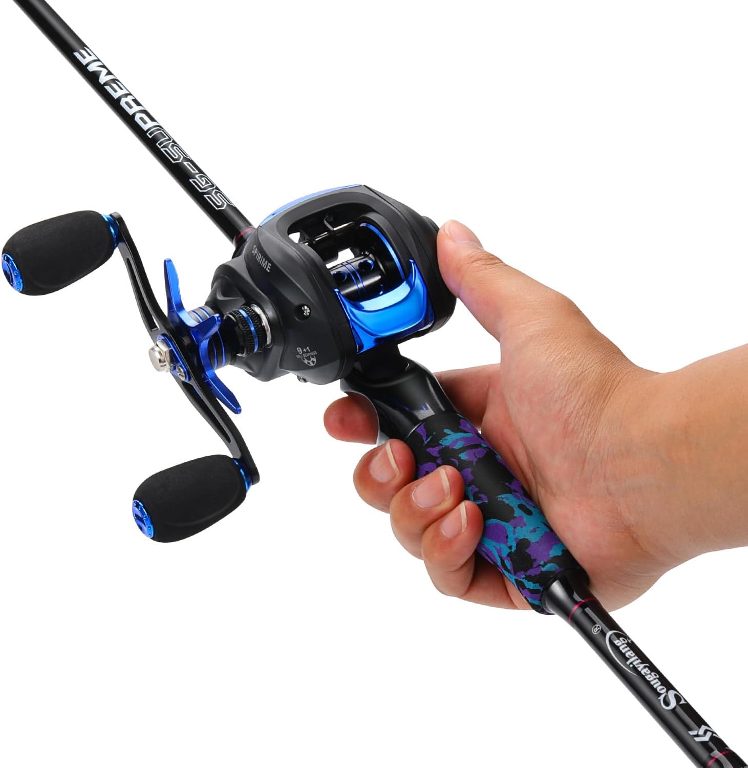 Medium 2-Piece Baitcasting Fishing Rod and Reel Combo L12356