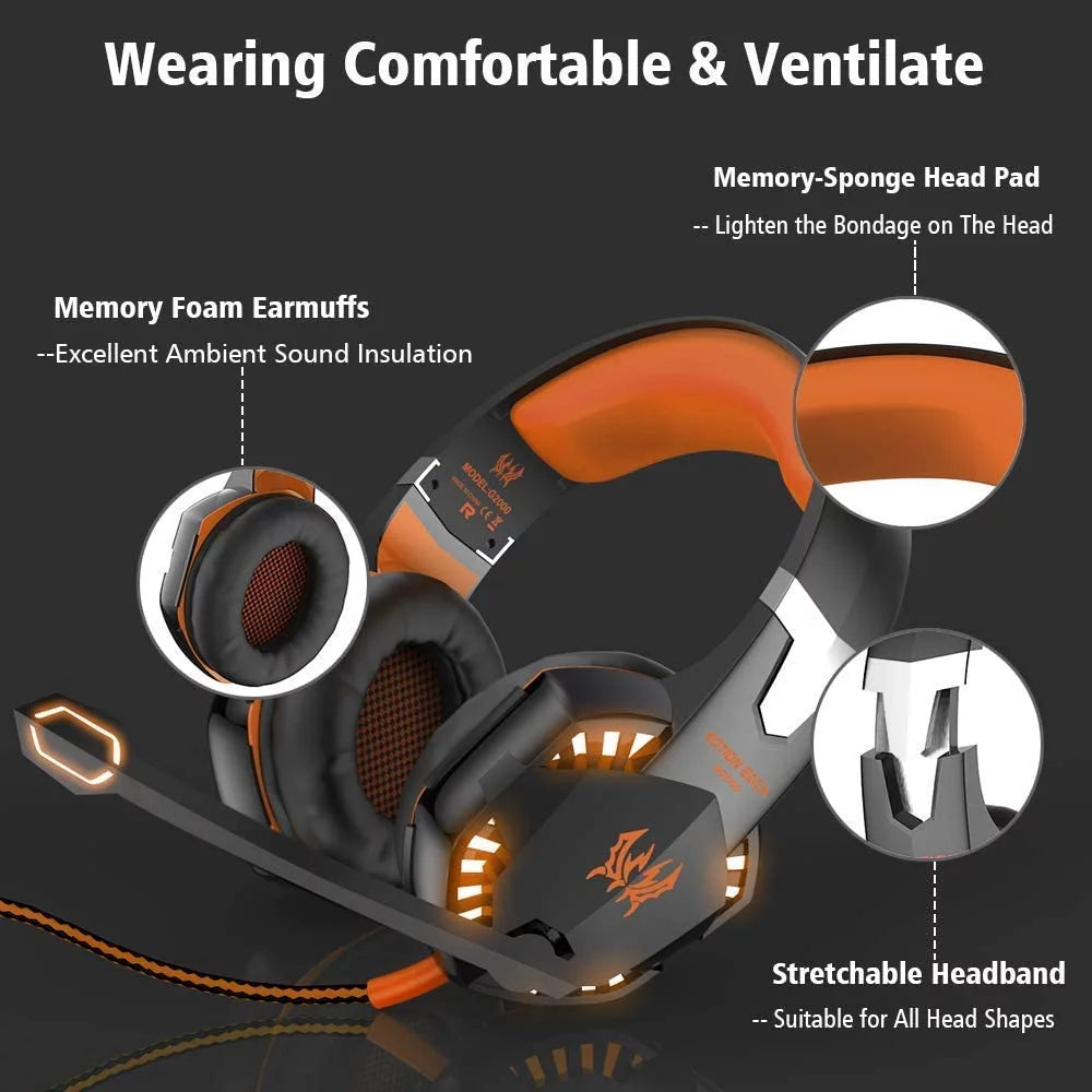Noise Cancelling Over Ear Gaming Headset with Mic A976