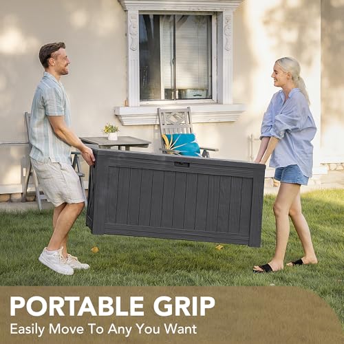 120 Gallon Resin Outdoor Storage Box Black D609