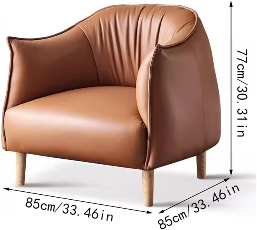Leather Solid Wood Single Sofa Q651544