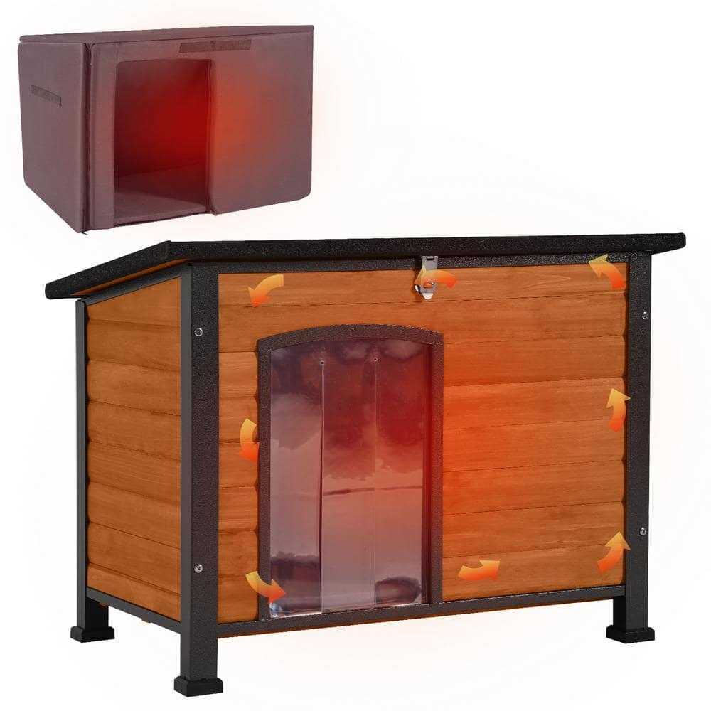 Insulated Outdoor Dog House with Liner Inside Y686301