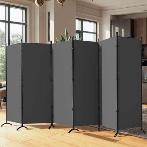 Black 6 Panel Folding Room Divider F3062