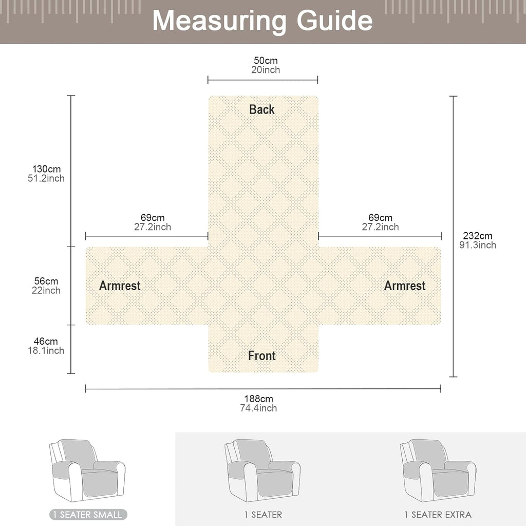 Light Brown Recliner Chair Cover H453332