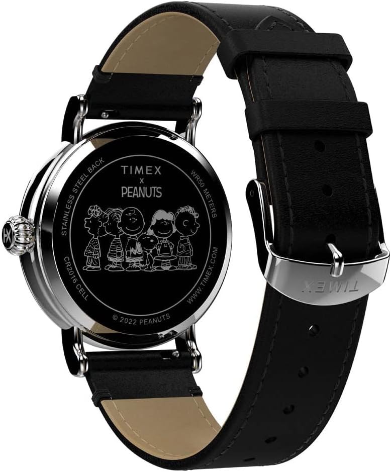 40 mm Black Leather Strap Watch X891203