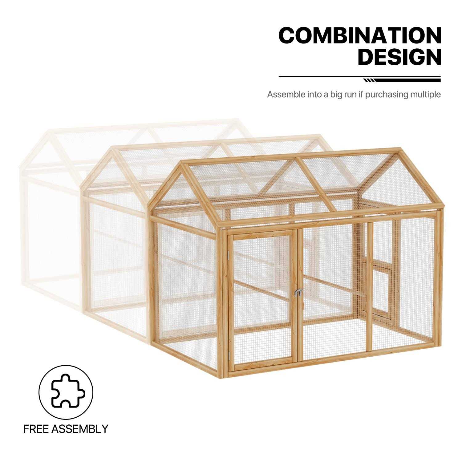 Large Outdoor Chicken Coop with Roosting Rods Z603163