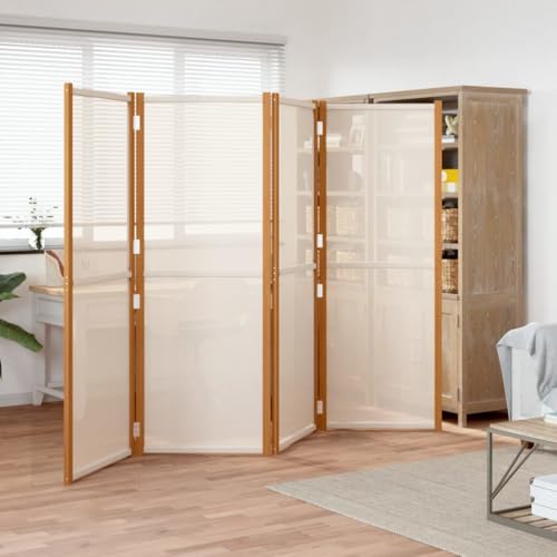 Cream White Acacia Wood Room Divider E9420