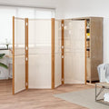 Cream White Acacia Wood Room Divider E9420
