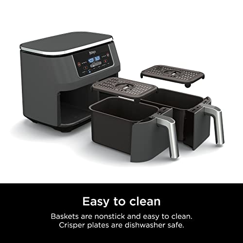 10 Quart DualZone XL 2-Basket Air Fryer, Grey Q856448