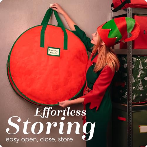 30" Christmas Wreath Storage Bag with Zipper B729933