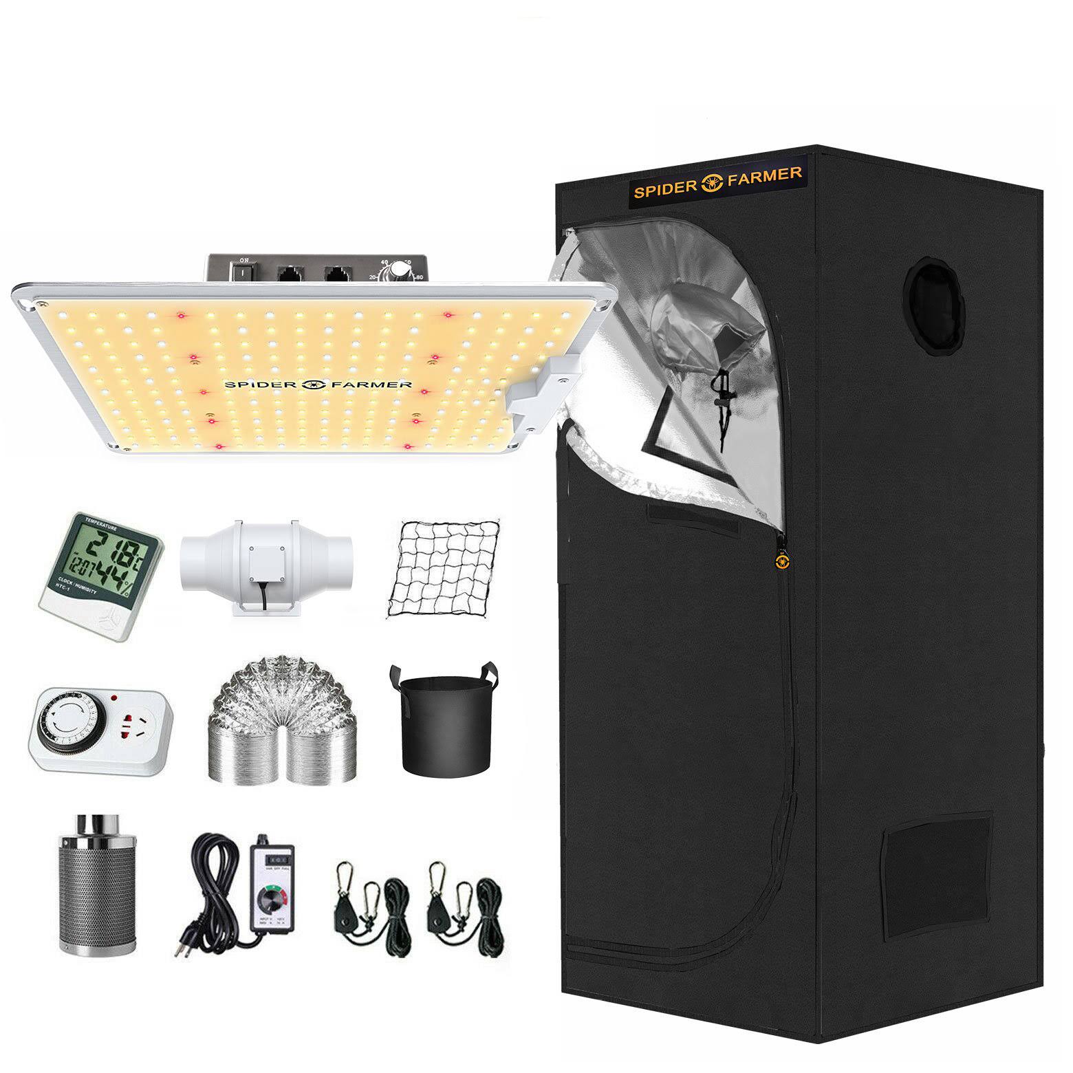 70x70x160cm LED Grow Light Full Spectrum Grow Tent Kit with Carbon Filter U3887
