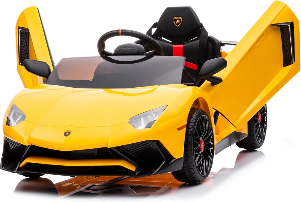 12V Licensed Lamborghini Aventador Battery Powered Sports Car Toy - Black Y842337