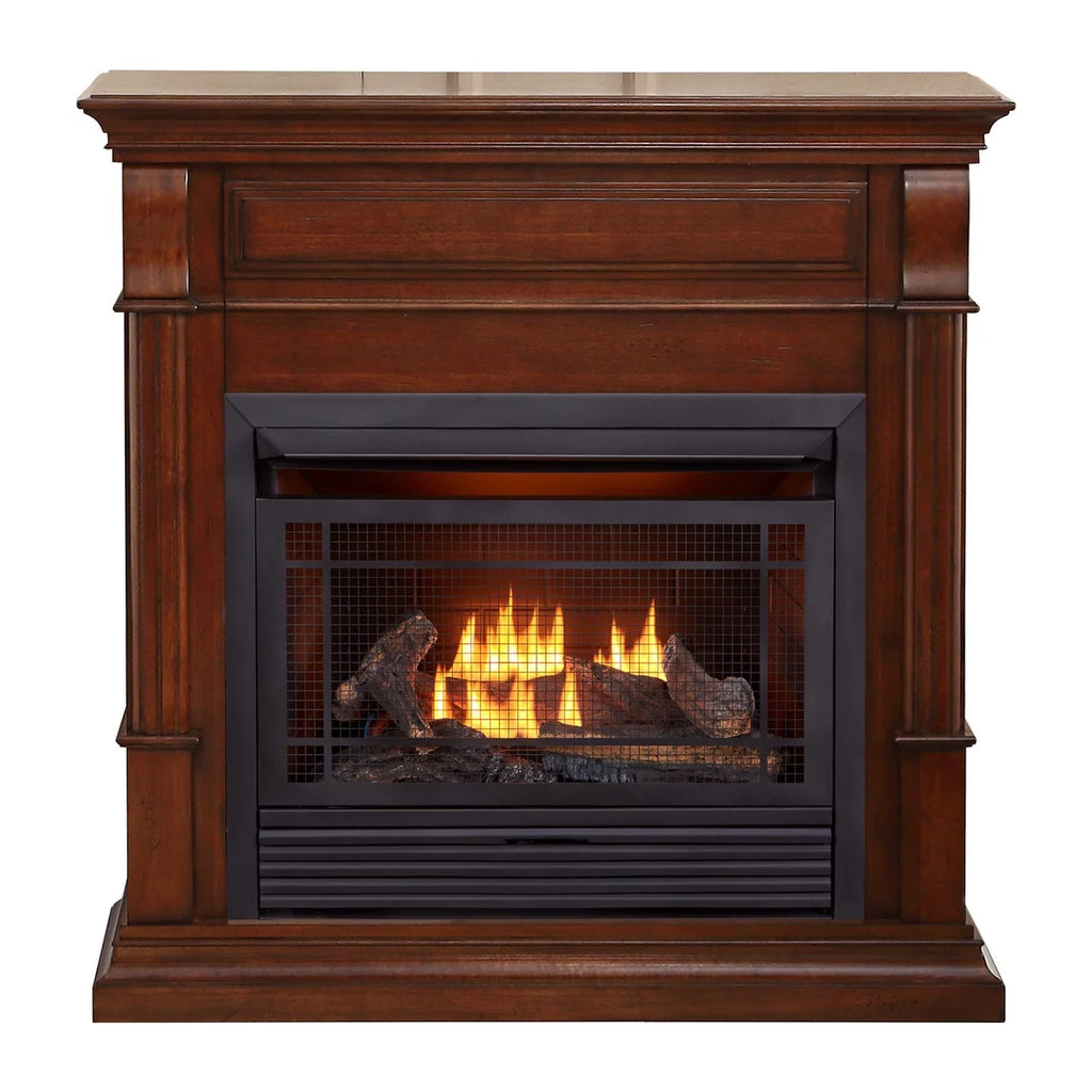 26,000 BTU Dual Fuel Ventless Gas Fireplace with Remote Control O386