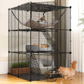 Cat Cage Indoor Cat Enclosures DIY Cat Playpen Metal Kennel with Extra Large Hammock U53044