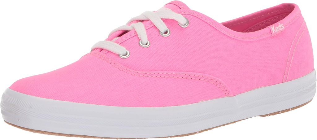 Neon Pink Canvas Lace Up Sneaker H3646