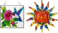 Hummingbird Stained Glass Window Hangings with Metal Chain E66090