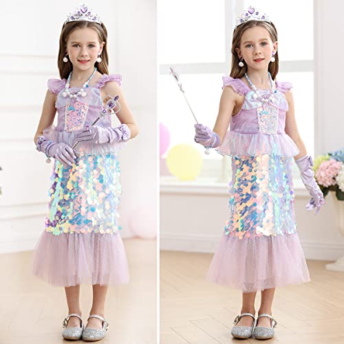 Sequins Mermaid Princess Party Dress for Toddler Kids Baby E872