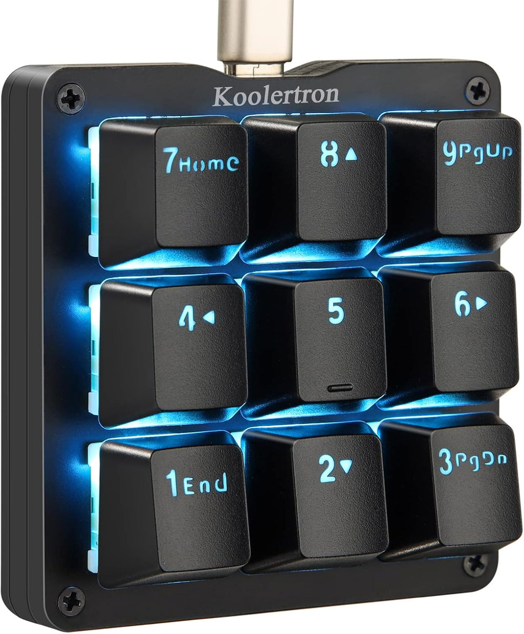 One Handed Mechanical Keyboard with RGB LED Backlit 9 Programmable Keys Blue Switches W708