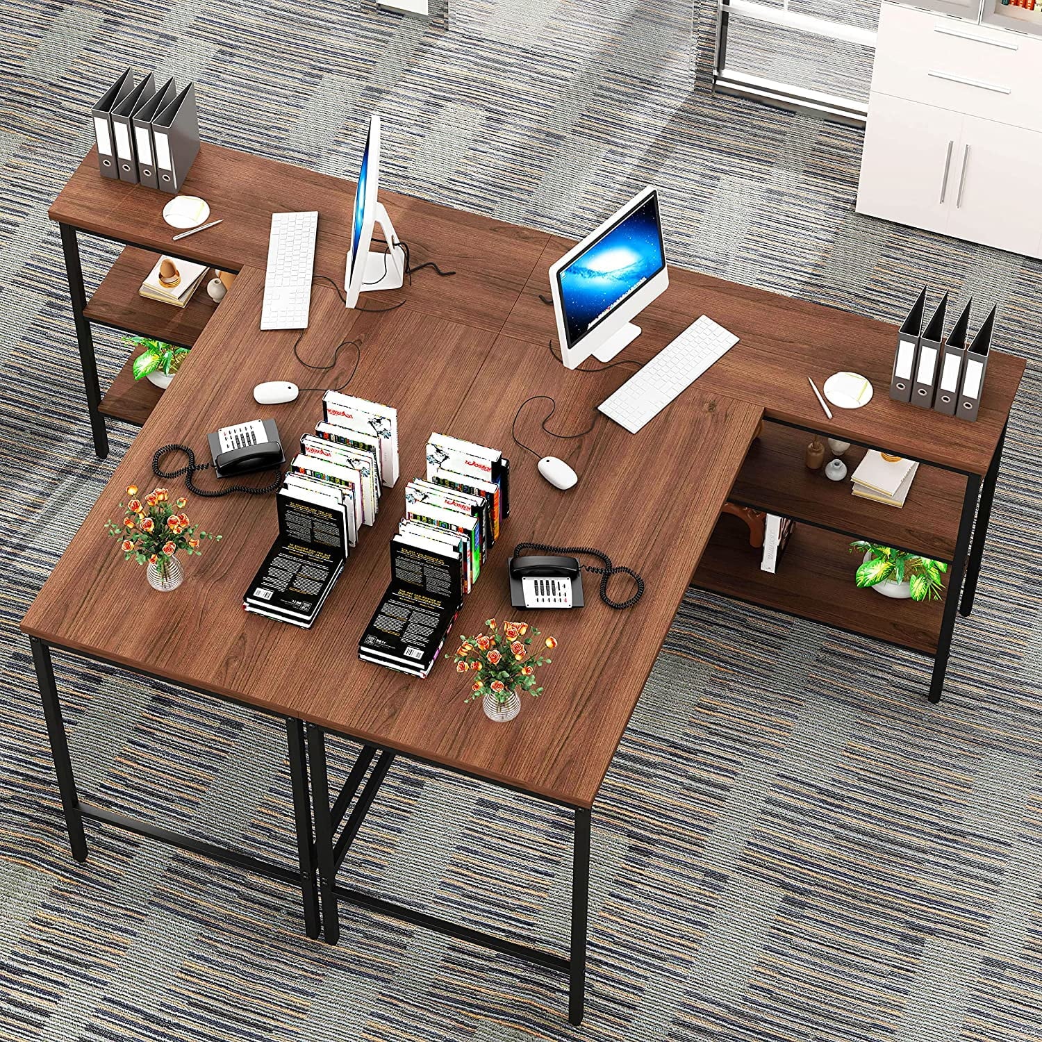 Brown L Shaped Corner Computer Desk 46" T8673