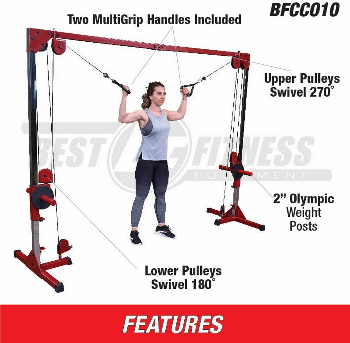 Red Dual Pulley Cable Machine X644452