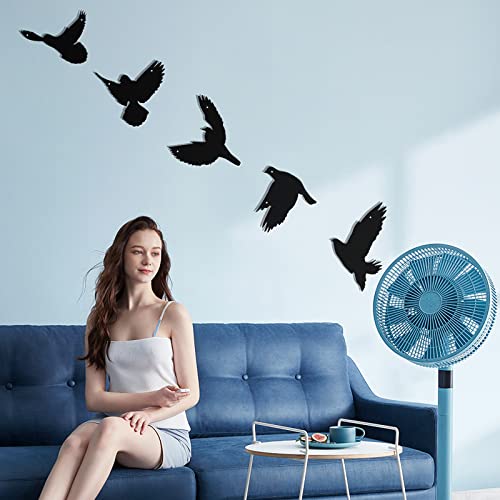 5Pcs 3D Modern Black Birds Metal Wall Stickers Y283149