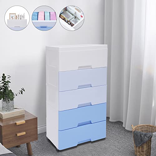 5 Drawer Plastic Storage Cabinet with Wheels Y23660