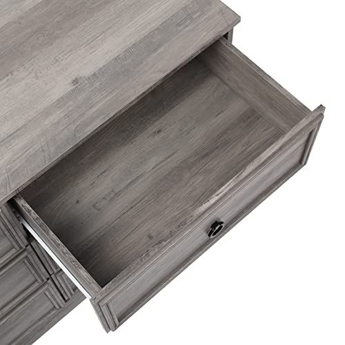 Gray 6 Drawer Dresser with Strip Lights K158409