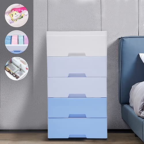 5 Drawer Plastic Storage Cabinet with Wheels Y23660