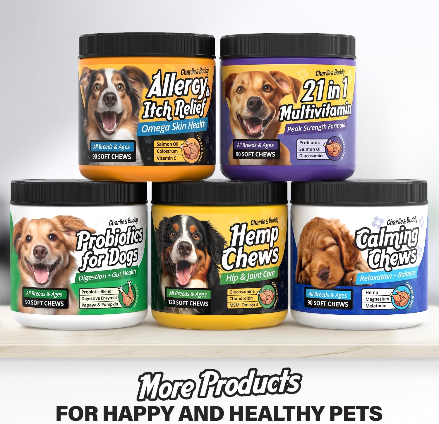 90 Soft Chews Chicken Flavor Dog Allergy Chews with Omega 3 Fish Oil U521805