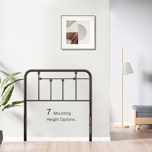 Twin Size Metal Headboard Black Steel L386