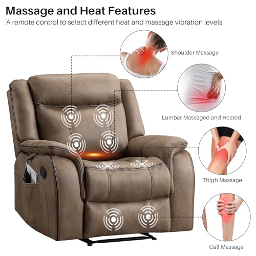 Faux Leather Manual Reclining Lounge Chair, Nut Brown G6878
