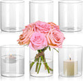Glass Cylinder Vase Set of 6 Clear Glass Flower Vases Bulk P2141