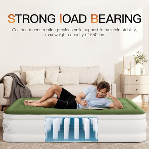 Twin 16" Inflatable Air Mattress with Built Pump E924373