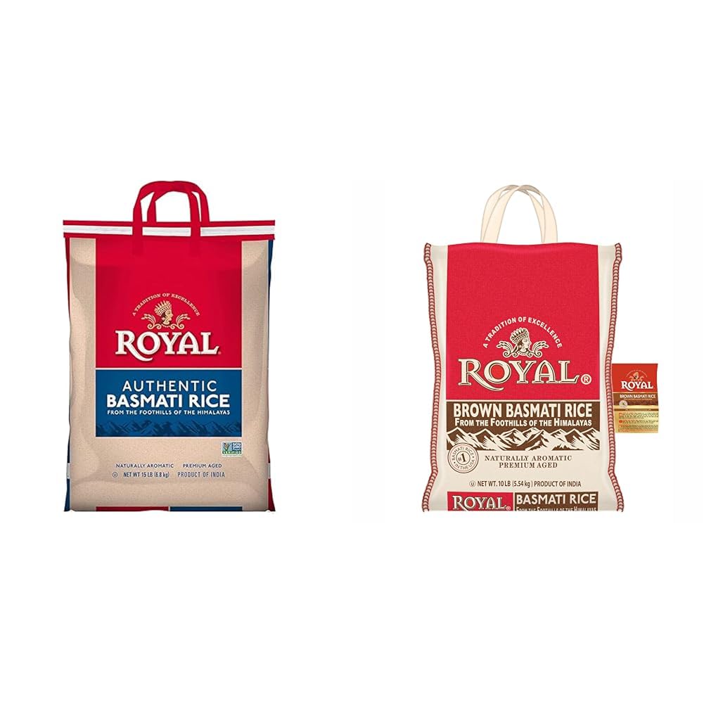 White Basmati Rice 15 lbs & Basmati Brown Rice 10lbs N981