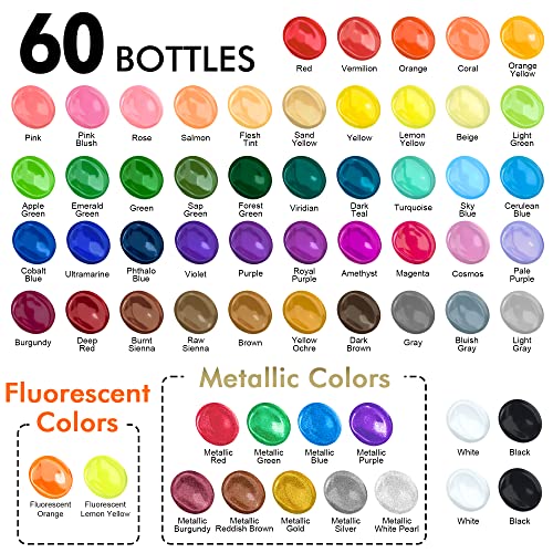 50 Colors 2oz Acrylic Paint Set E623