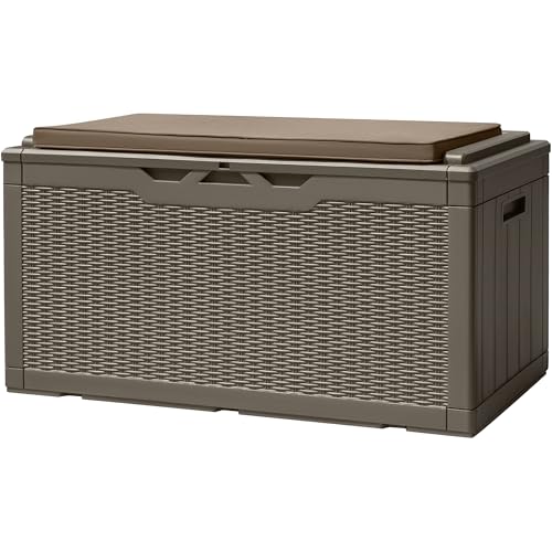 120 Gallon Resin Outdoor Storage Box Black D609