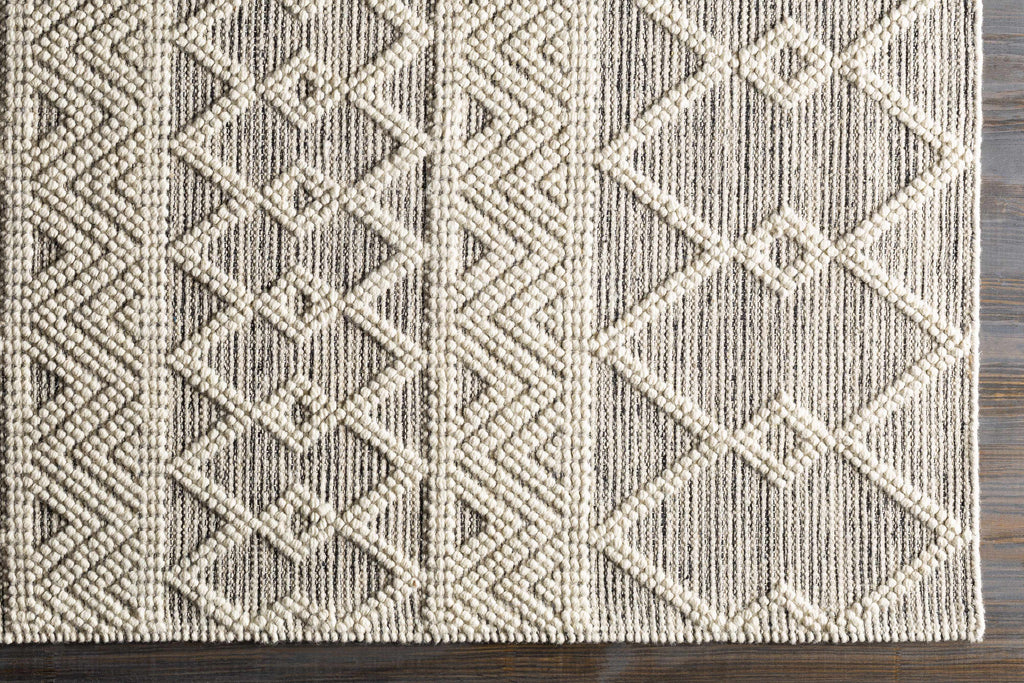 Beige White Brown Hand Woven Wool Small Area Rug 2' x 3' L94235