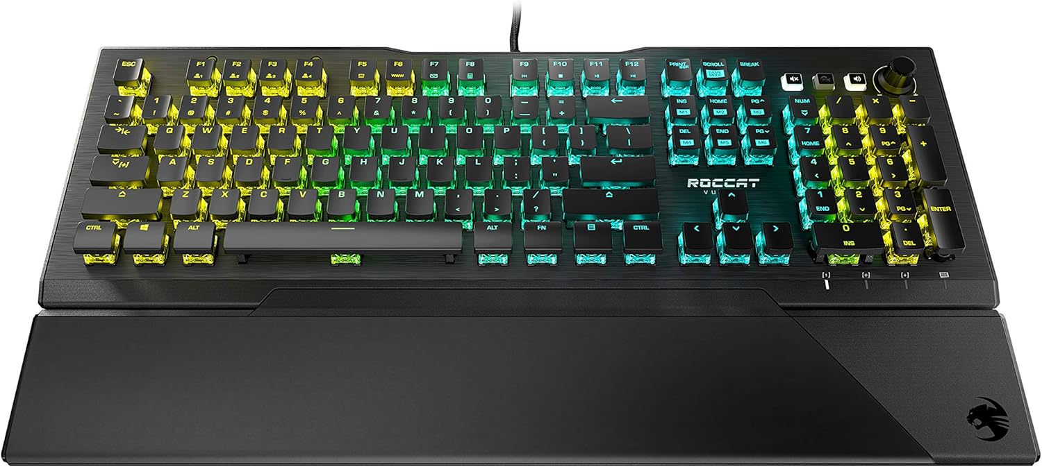 Black Tactile Optical Gaming Keyboard with Anodized Aluminum Top Plate T326781