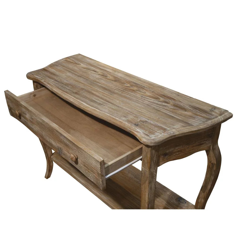 Rustic Reclaimed Media Console Table, Driftwood V574485