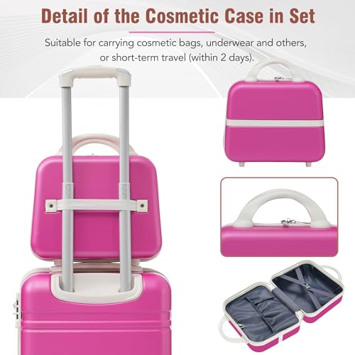 White 3 Piece Hard Shell Luggage Set with Spinner Wheels and TSA Lock B110