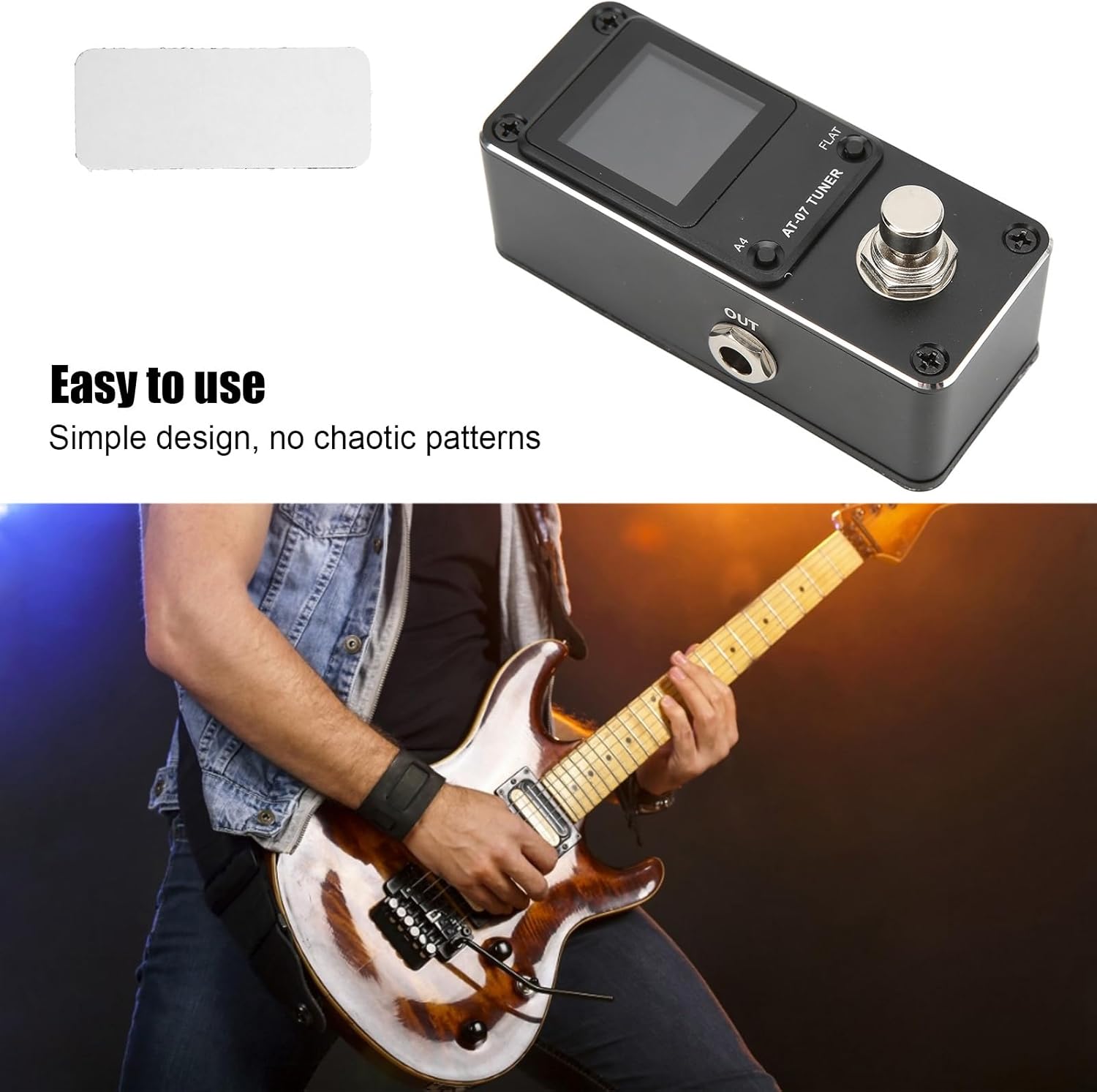 Black Mini Phaser Pedal for Electric Guitar A50011