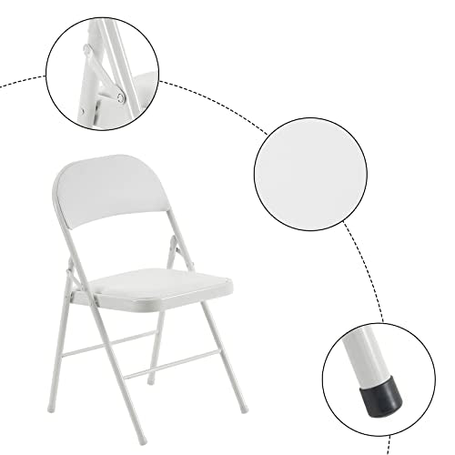 4 PCS Folding Metal Chairs with Padded Seats, Grey C501