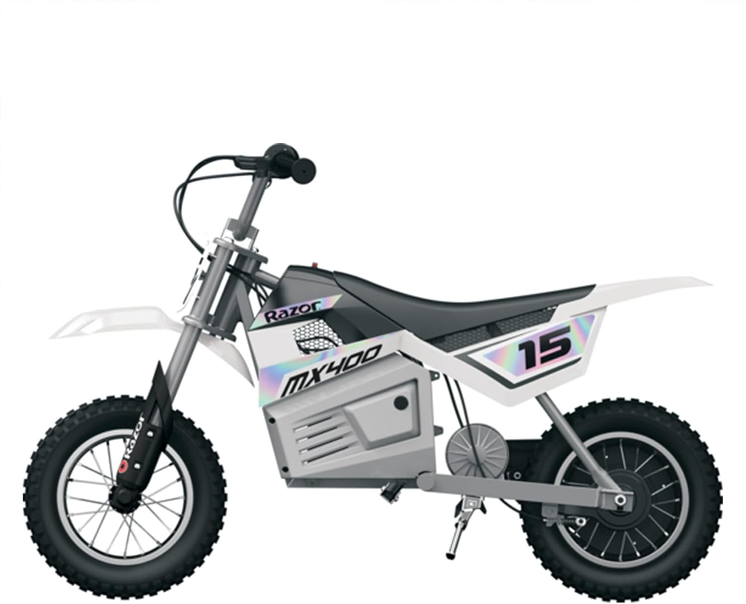 White 24 Volt Electric Toy Motocross Dirt Bike (2 Pack) U121185