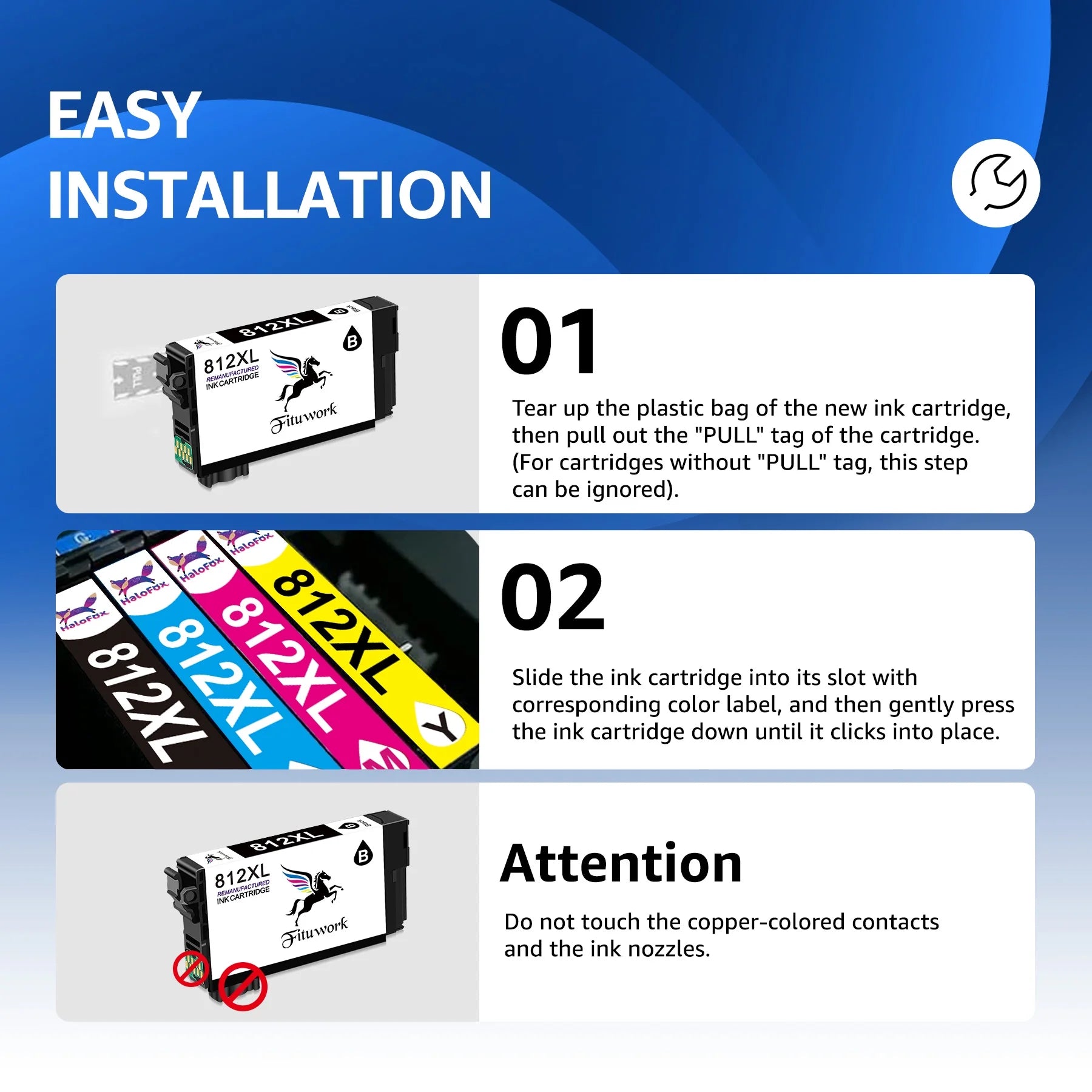 812 XL High Capacity Ink Cartridges (5 Pack) D746785