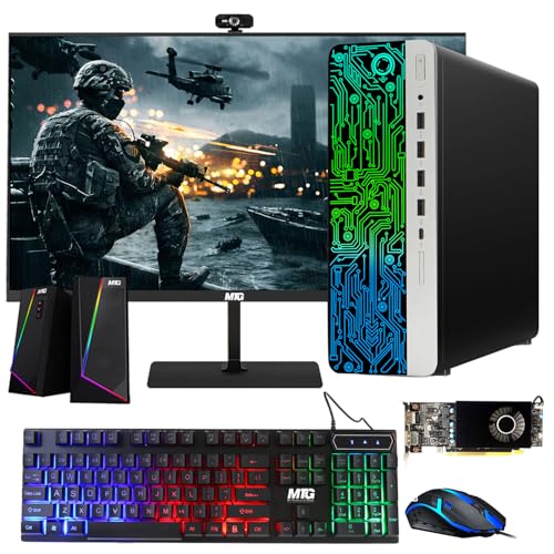 G3 Gaming Desktop PC Intel Core i7 6th Gen AMD RX 550 Graphics 32GB RAM 1TB SSD 24 Inch Dual Monitor RGB Keyboard Mouse Speaker Webcam Win 10 Pro X9095