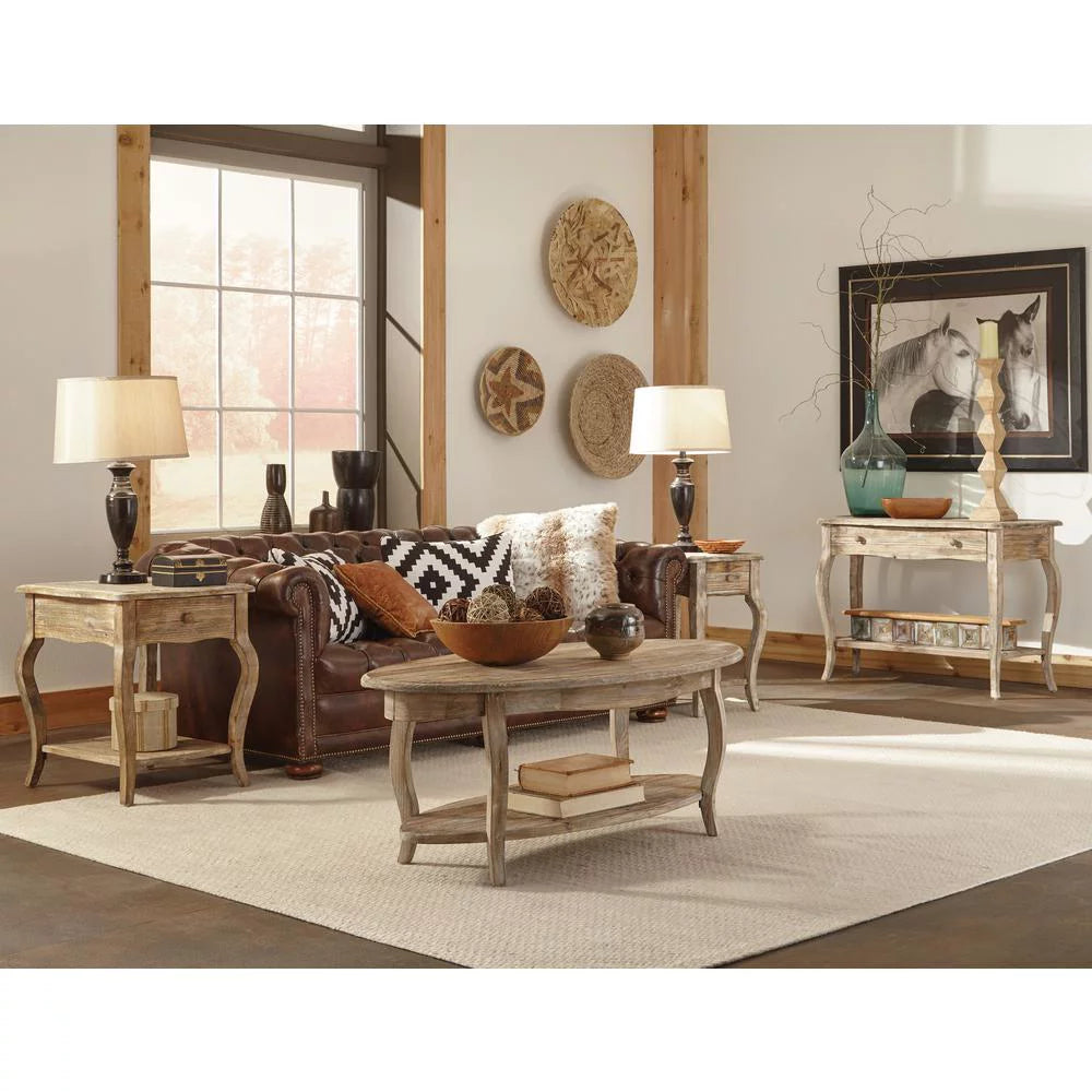 Rustic Reclaimed Media Console Table, Driftwood V574485