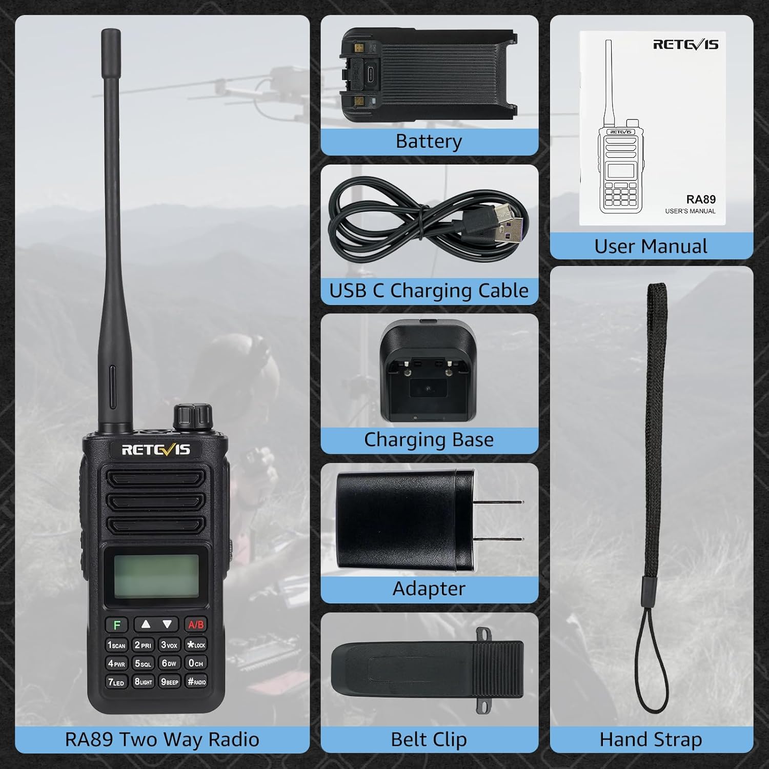 Ham Radio Dual Band Radio Bundle with Two Way Radio Headset N3698