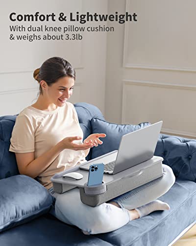 Laptop Lap Desk with Storage Drawer and Cushion D989151