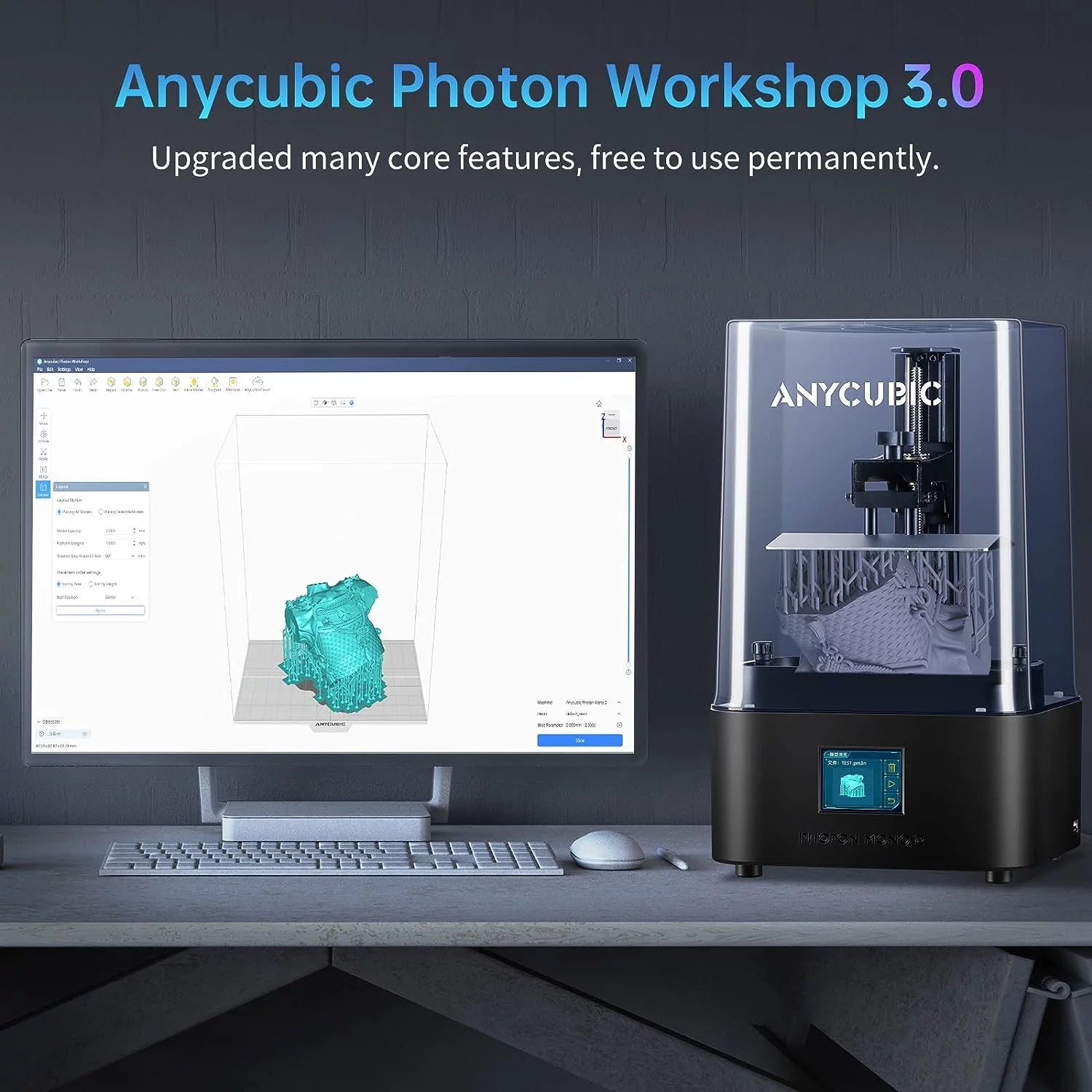 LCD 4K Resin 3D Printer with 5 KG UV Resin P605567
